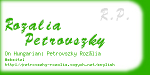 rozalia petrovszky business card